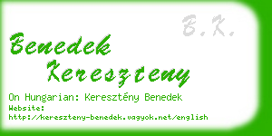 benedek kereszteny business card