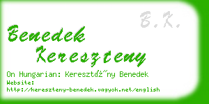 benedek kereszteny business card